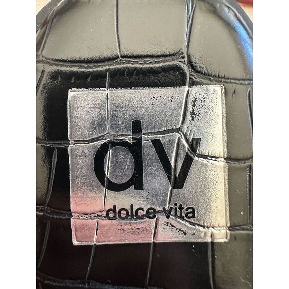Dolce Vita Women's Black Croc Sandals Size 7.5 Square Toe Casual - Picture 6 of 7